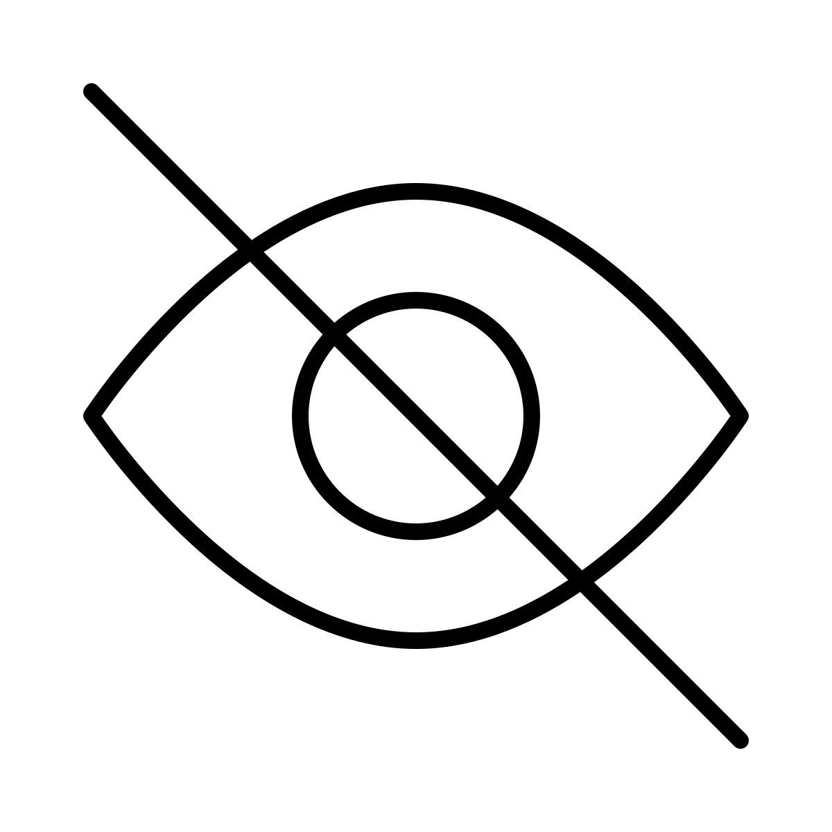 crossed eye icon