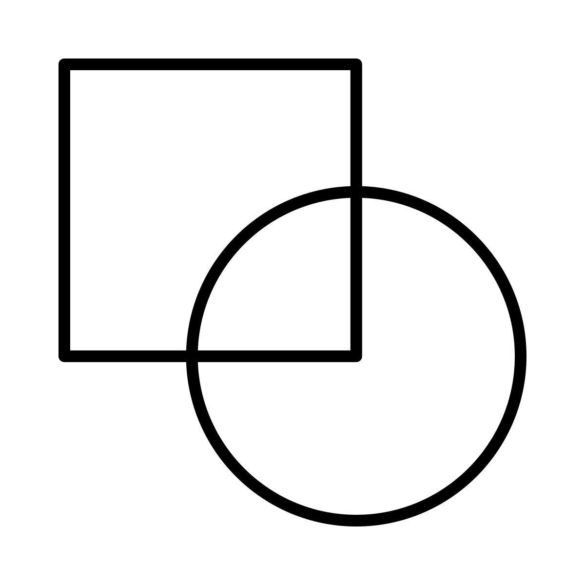 quadrat und kreis icon