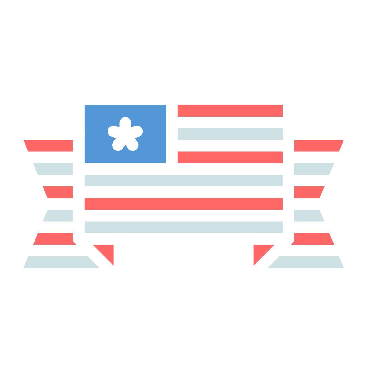 fourth of july banner icon