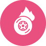 external burnout-car-maintenance-and-service-glyph-on-circles-amoghdesign icon