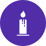 external candle-diwali-glyph-on-circles-amoghdesign icon