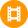 external cinema-movies-glyph-on-circles-amoghdesign icon