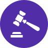 external court-law-crime-and-justice-glyph-on-circles-amoghdesign icon