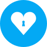 external heart-valentines-day-glyph-on-circles-amoghdesign icon