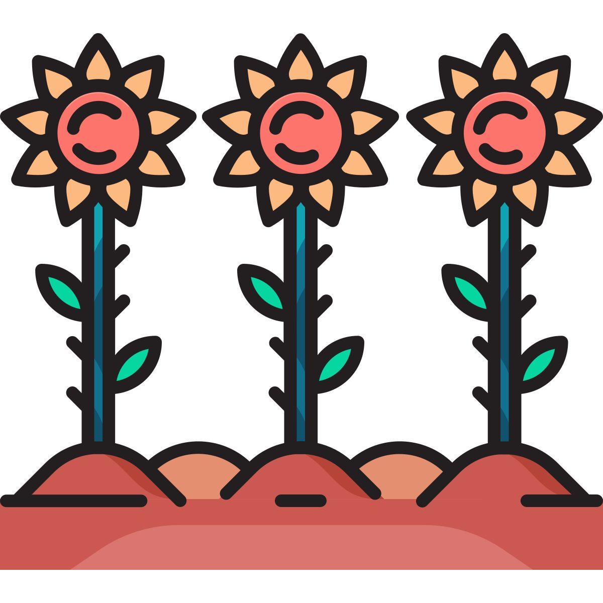 field of sunflower icon