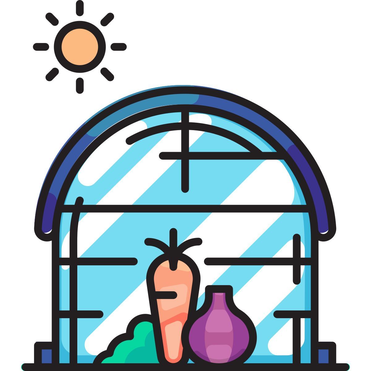 greenhouse with vegatable icon