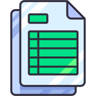 external Spreadsheet-file-document-goofy-color-kerismaker icon