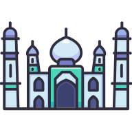 external Taj-Mahal-landmark-monument-obivous-color-kerismaker icon