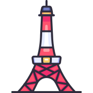 external Tokyo-Tower-landmark-monument-obivous-color-kerismaker icon