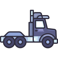 external Trailer-Truck-transportation-obivous-color-kerismaker icon