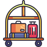 external Trolley-Luggage-hotel-service-goofy-color-kerismaker icon
