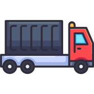 external Truck-Container-logistic-goofy-color-kerismaker icon