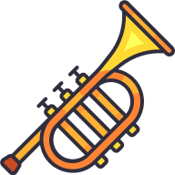 external Trumpet-musical-instrument-goofy-color-kerismaker icon