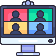 external Video-Call-communication-goofy-color-kerismaker icon