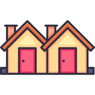 external Village-Housing-Area-real-estate-goofy-color-kerismaker icon