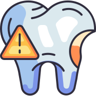 external Warning-dental-care-goofy-color-kerismaker icon