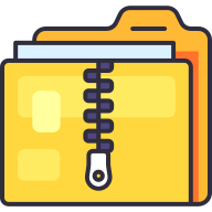 external Zip-Folder-file-document-goofy-color-kerismaker icon