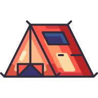 external tent-travel-tourism-goofy-color-kerismaker icon