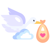 external Stork-baby-shower-goofy-flat-kerismaker icon
