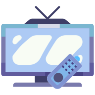 external TV-with-Remote-hotel-service-goofy-flat-kerismaker icon