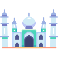 external Taj-Mahal-landmark-monument-goofy-flat-kerismaker icon