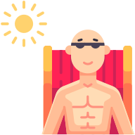 external Tanning-summer-goofy-flat-kerismaker icon