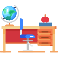 external Teacher-desk-education-goofy-flat-kerismaker icon