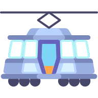 external Tram-transportation-obvious-flat-kerismaker icon