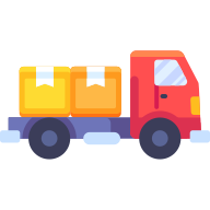 external Truck-delivery-goofy-flat-kerismaker icon