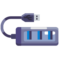 external USB-Hub-computer-hardware-goofy-flat-kerismaker icon