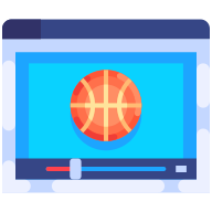 external Video-basketball-goofy-flat-kerismaker icon