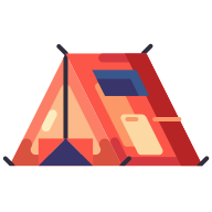 external tent-travel-tourism-goofy-flat-kerismaker icon