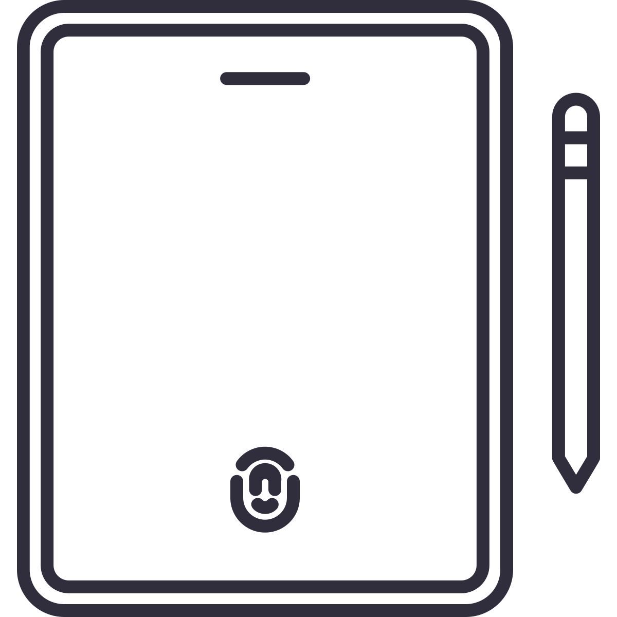 ipad with pencil icon