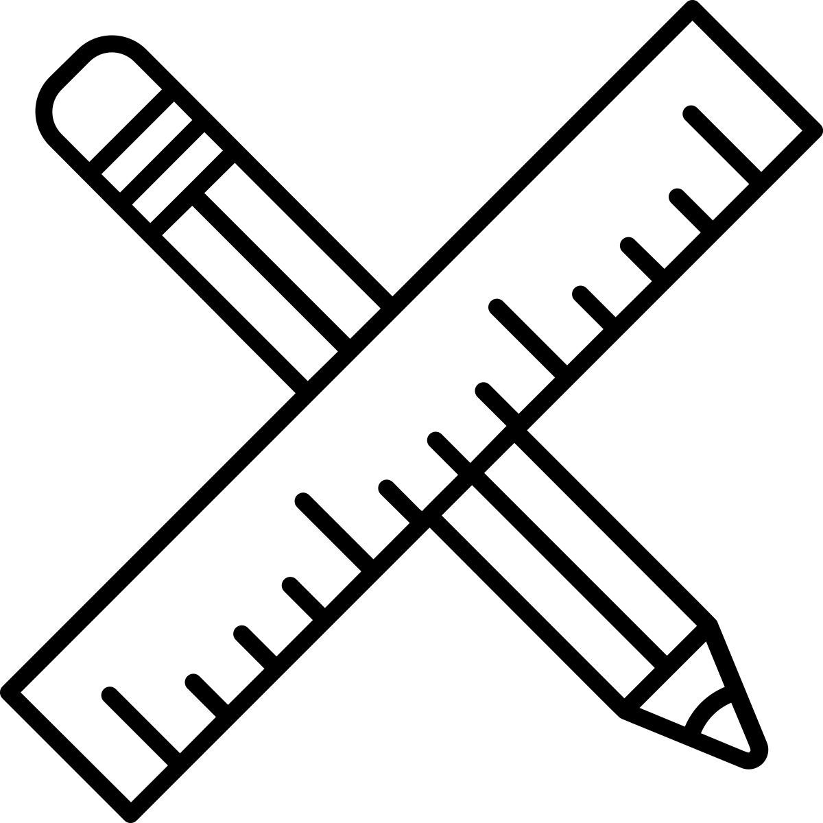 pencil rule cross icon