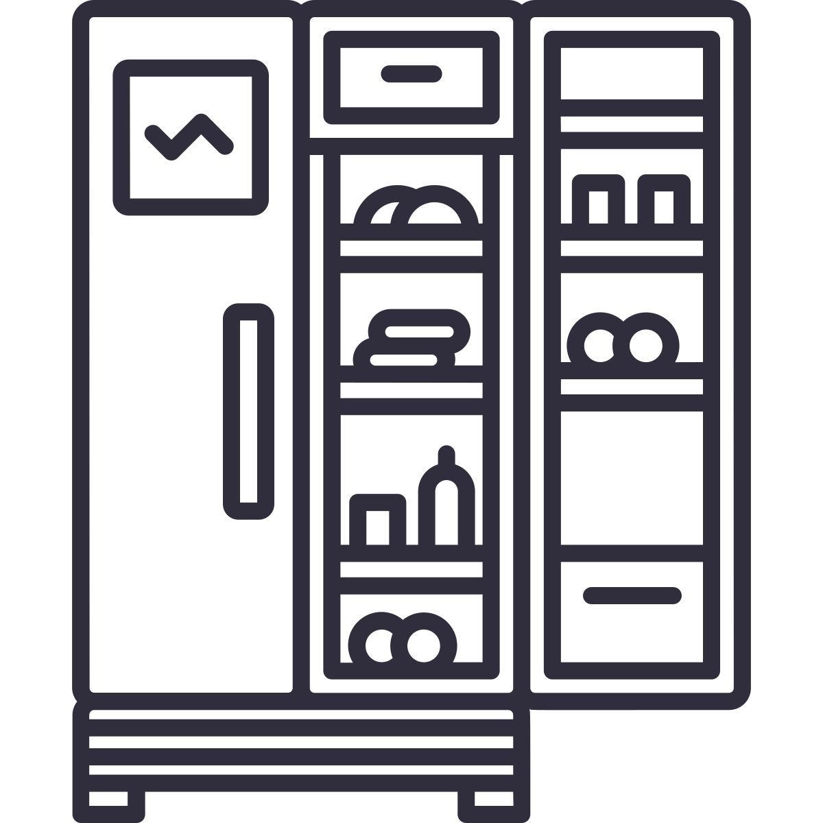 refrigrator freezer double door icon