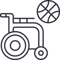 external Wheelchair-Basketball-basketball-goofy-line-kerismaker icon
