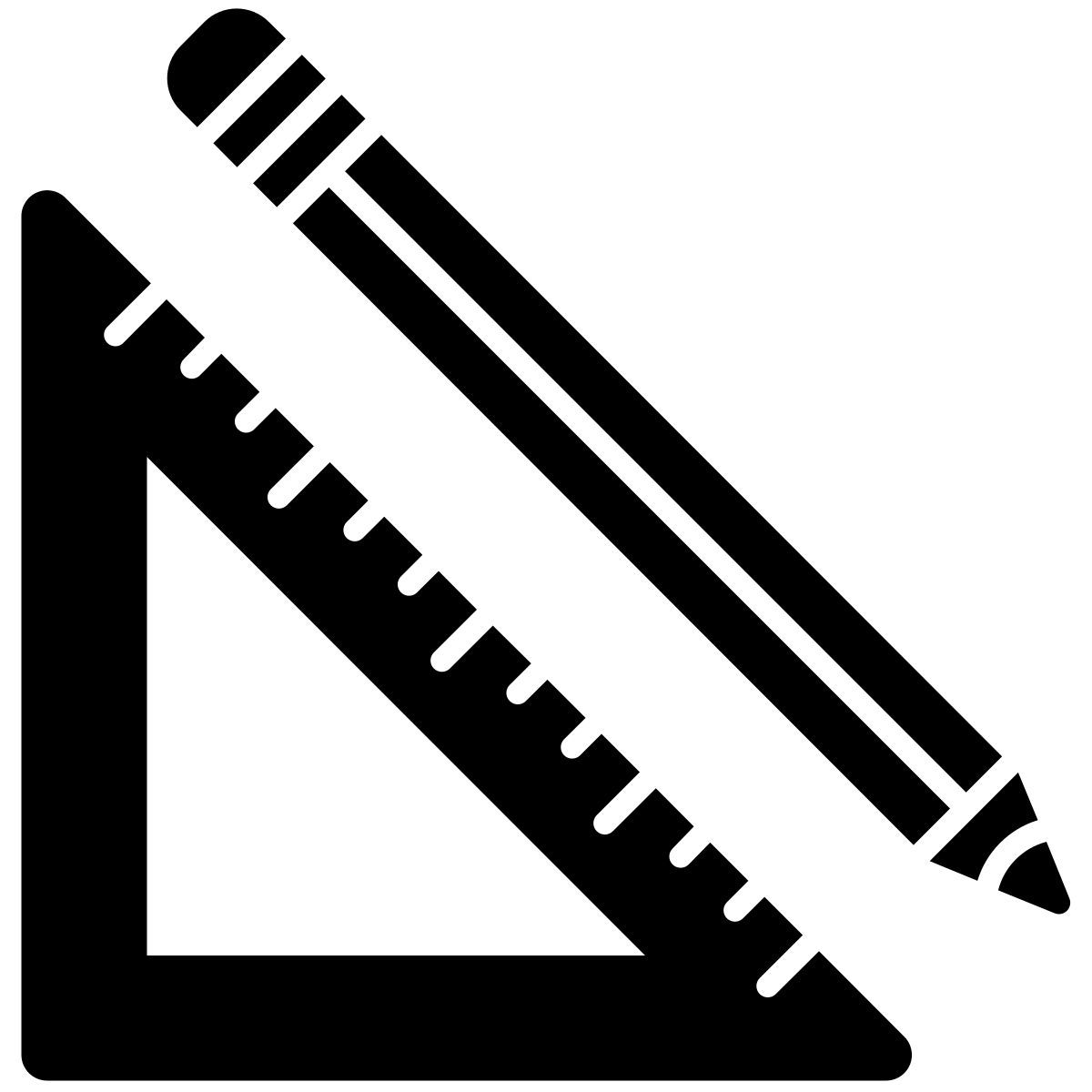 triangle rule and pencil icon