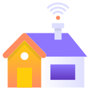 external house-internet-of-things-gradient-design-circle icon