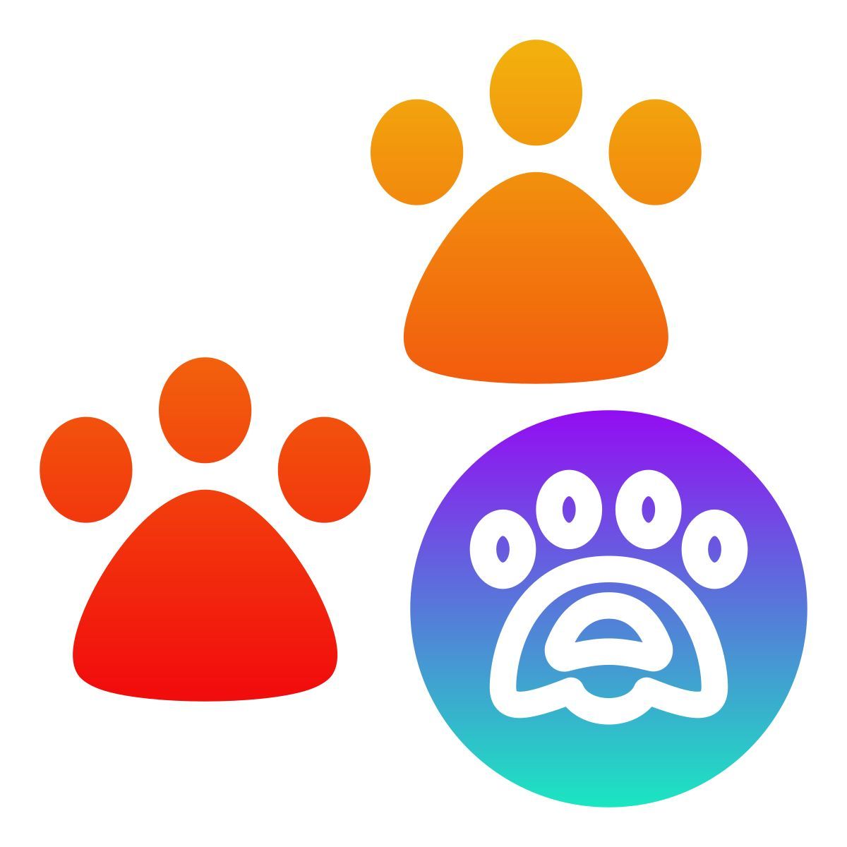 external paw prints nature gradient fill febrian hidayat icon