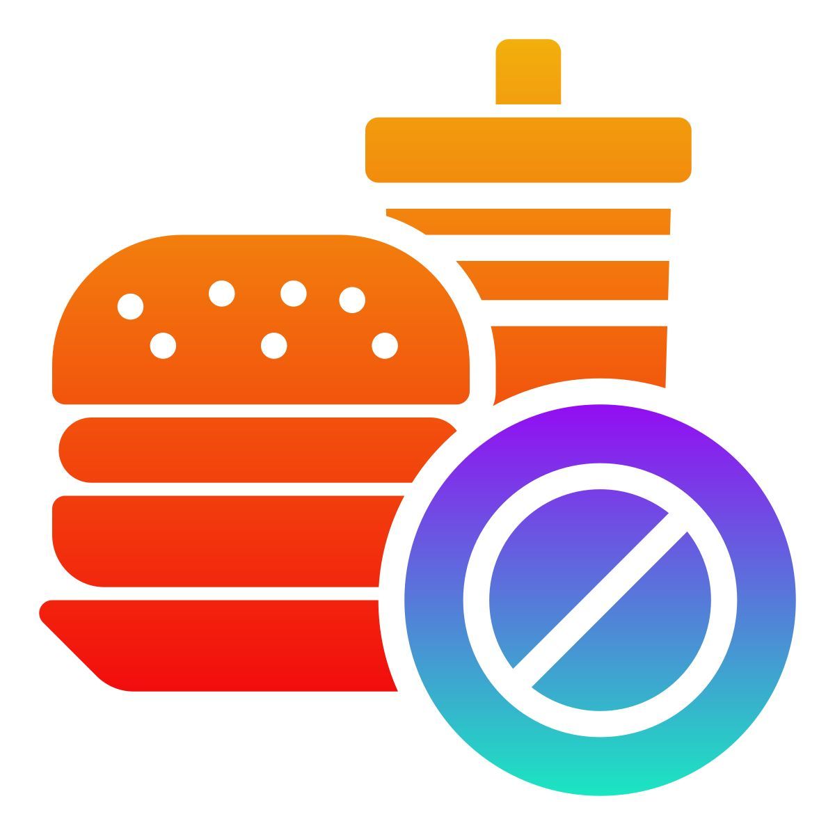 external no junk food health and lifestyle gradient fill febrian hidayat icon