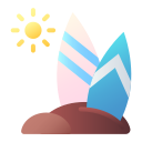 external Surfboard-travel-and-vacation-gradient-flat-deni-mao icon