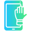 external SMARTPHONE-RAISE-HANDS-virtual-gradient-solid-kendis-lasman icon