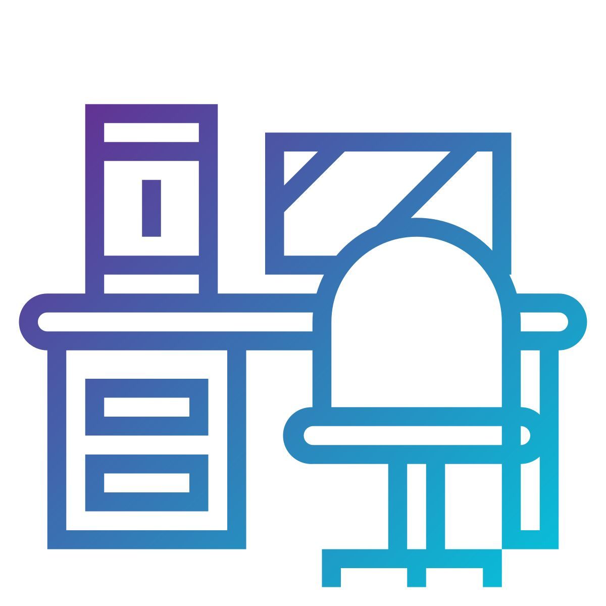 scrivania per computer icon