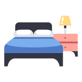 external bed-interior-design-flat-house-maxicons icon
