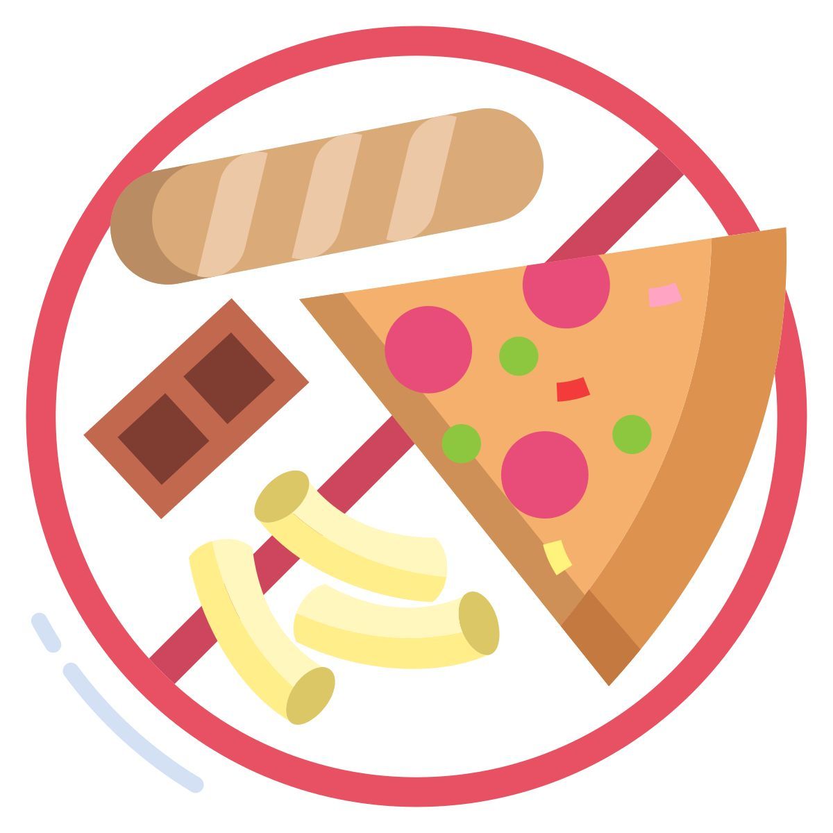 avoid pizza and bread icon