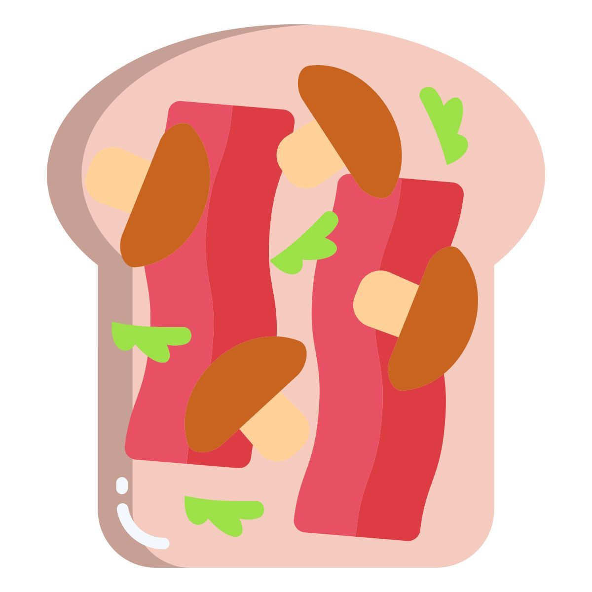 bacon and mushroom toast icon