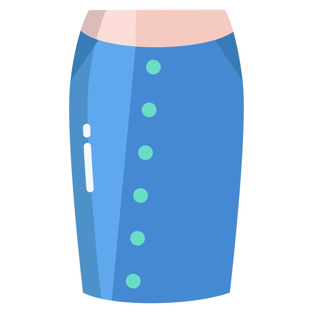 buttoned straight skirt icon