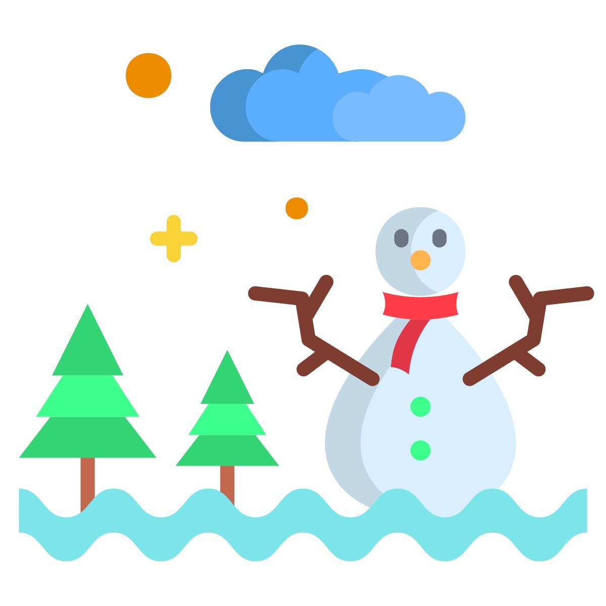 christmas landscape icon