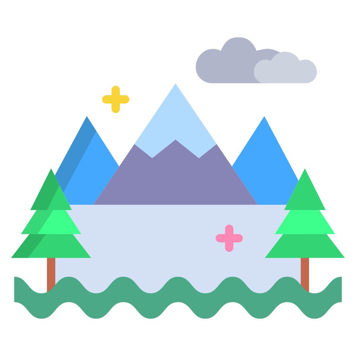 christmas tree landscape icon