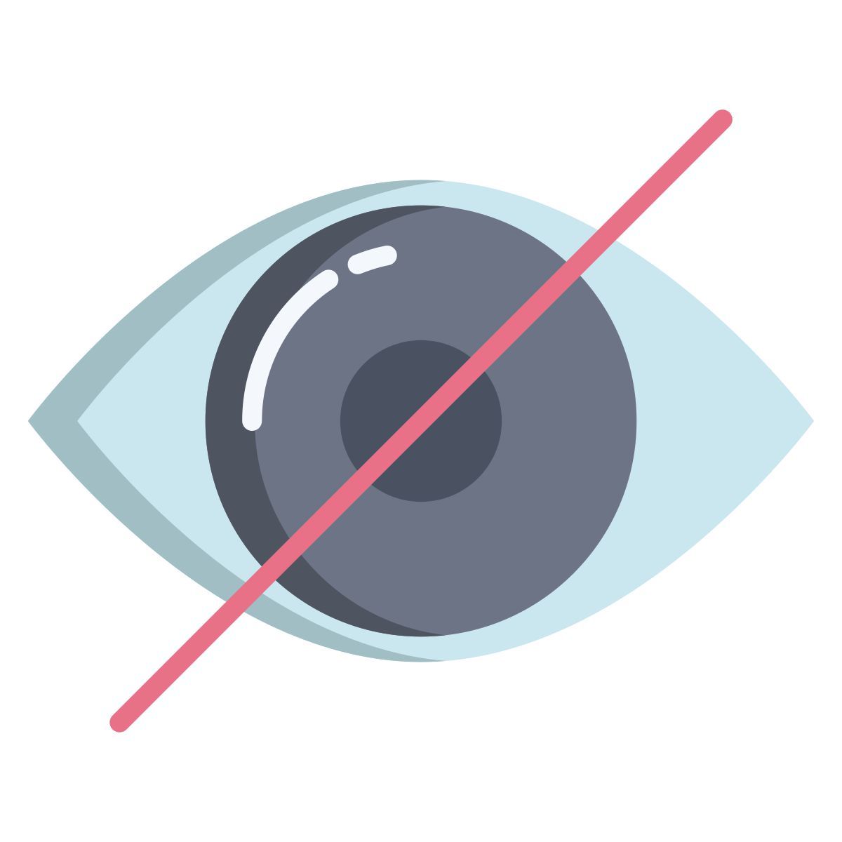 crossed eye icon